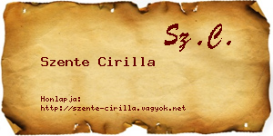 Szente Cirilla névjegykártya